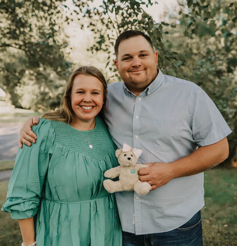 A picture of the co-founders of the Adalyn Rose Foundation, Chloe and Adam Ciferri